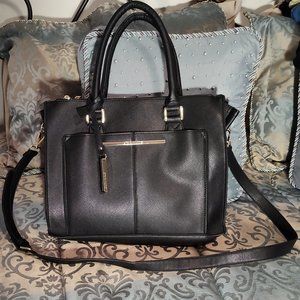 Steve Madden black tote handbag, in excellent to like new condition